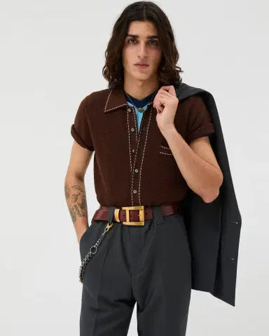 Versace Cotton Knit Shirt | Thumbnail 2 Versace Cotton Knit Shirt | Thumbnail 2