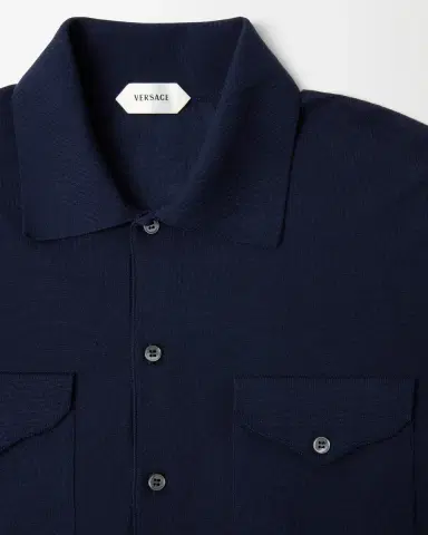 Versace Embroidered Wool Knit Shirt | Thumbnail 2 Versace Embroidered Wool Knit Shirt | Thumbnail 2