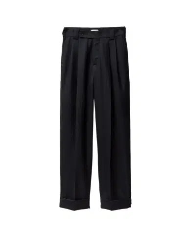 Versace Pinstripe Wool Twill Oversized Pants | Thumbnail 1