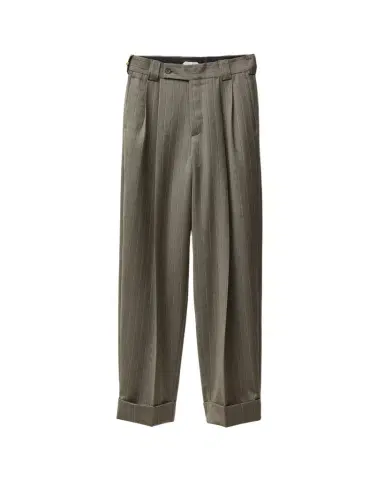 Versace Pinstripe Wool Twill Oversized Pants | Thumbnail 1 Versace Pinstripe Wool Twill Oversized Pants | Thumbnail 1