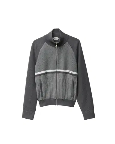 Versace Embroidered Jacquard Cotton Knit Zip Sweater | Thumbnail 1