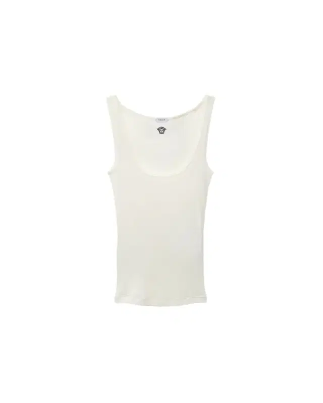 Versace Embroidered Ribbed Wool Tank Top