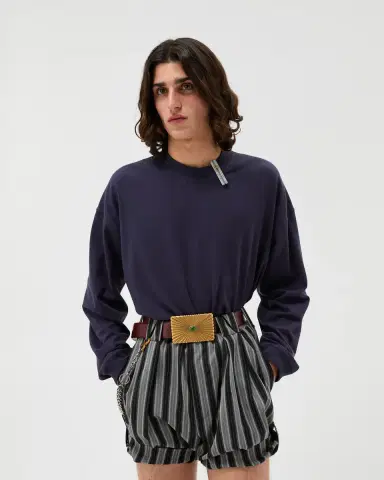 Versace Embroidered Cotton-Jersey Long-Sleeved T-Shirt | Thumbnail 2 Versace Embroidered Cotton-Jersey Long-Sleeved T-Shirt | Thumbnail 2