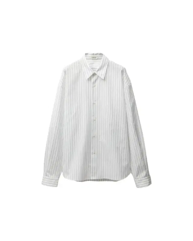 Versace Striped Cotton-Poplin Loose Shirt