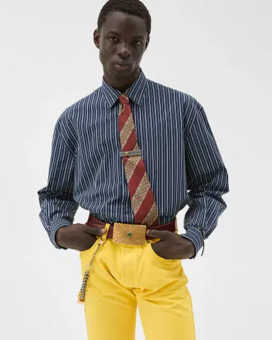 Versace Striped Cotton-Poplin Loose Shirt | Thumbnail 2 Versace Striped Cotton-Poplin Loose Shirt | Thumbnail 2