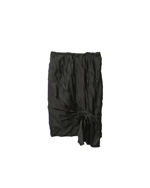 Versace Draped Envers-Satin Midi Skirt