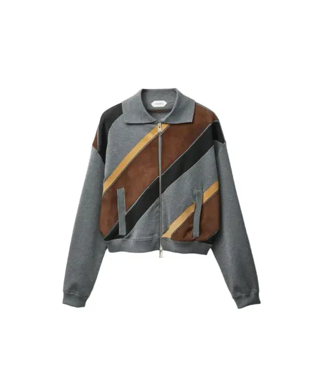 Versace Intarsia-Wool & Leather Patchwork Zip Sweatshirt