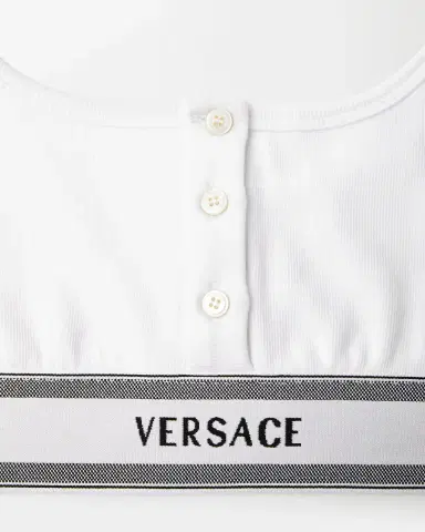 Versace Ribbed Cotton-Jersey Bralette | Thumbnail 2 Versace Ribbed Cotton-Jersey Bralette | Thumbnail 2