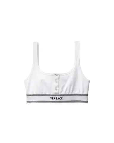Versace Ribbed Cotton-Jersey Bralette | Thumbnail 1 Versace Ribbed Cotton-Jersey Bralette | Thumbnail 1