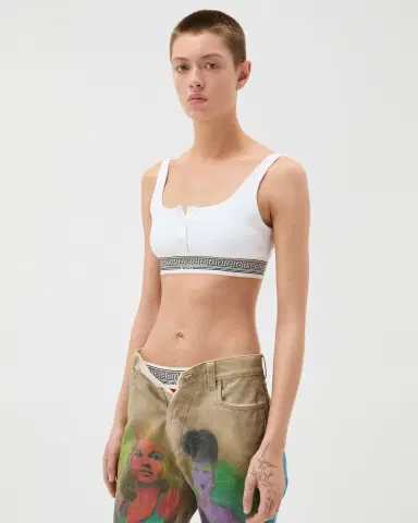 Versace Ribbed Cotton-Jersey Bralette | Thumbnail 2