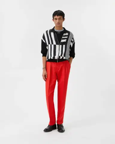 Versace Wool-Linen Formal Pants | Thumbnail 2