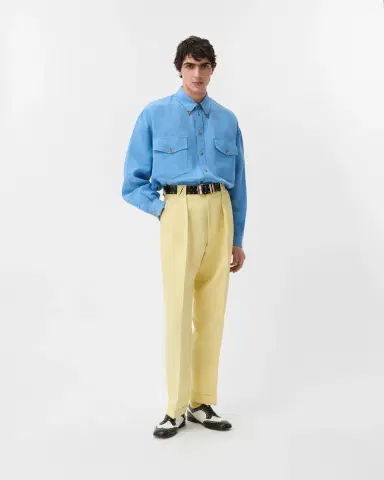 Versace Wool-Linen Formal Pants | Thumbnail 2