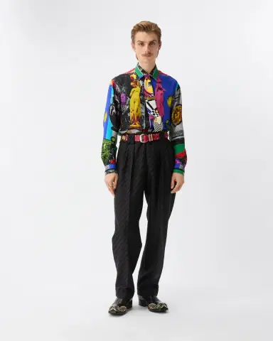 Versace Pinstripe Wool Dress Pants | Thumbnail 2 Versace Pinstripe Wool Dress Pants | Thumbnail 2