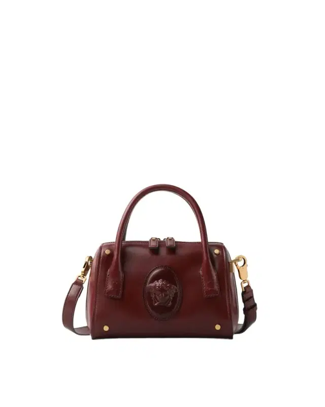 Versace Roomy Small Leather Boston Bag