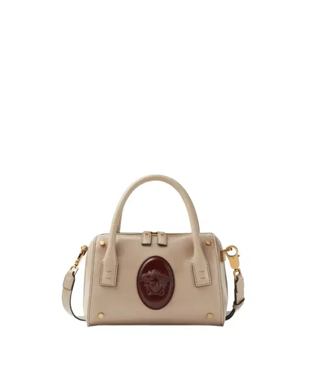 Versace Roomy Small Leather Boston Bag