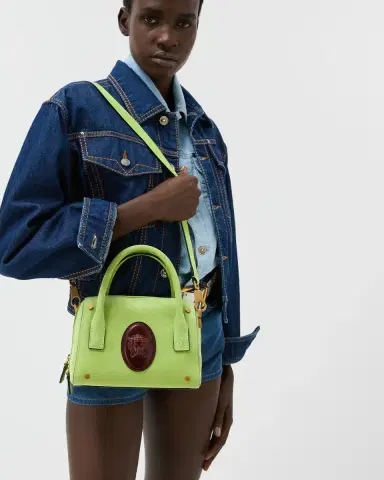 Versace Roomy Small Suede Boston Bag | Thumbnail 2