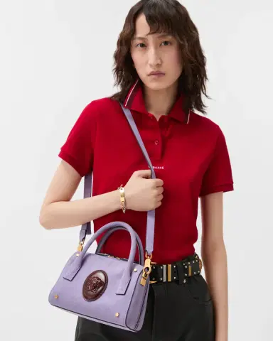 Versace Roomy Small Suede Boston Bag | Thumbnail 2
