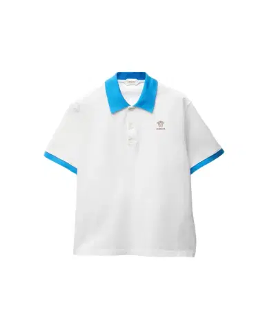 Versace Embroidered Cotton Piqué Polo | Thumbnail 1