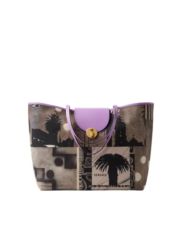 Versace Vivian Printed Large Canvas Tote