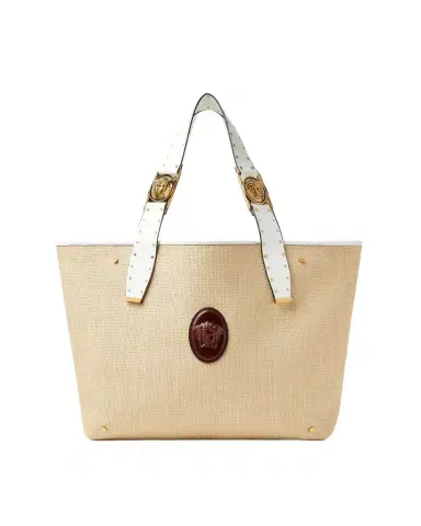 Versace Rivière Large Raffia Tote | Thumbnail 1