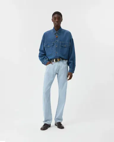 Versace Straight Chambray Jeans | Thumbnail 2 Versace Straight Chambray Jeans | Thumbnail 2
