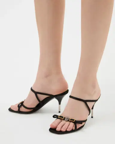 Versace Nyx Satin Mules 80 mm | Thumbnail 2 Versace Nyx Satin Mules 80 mm | Thumbnail 2