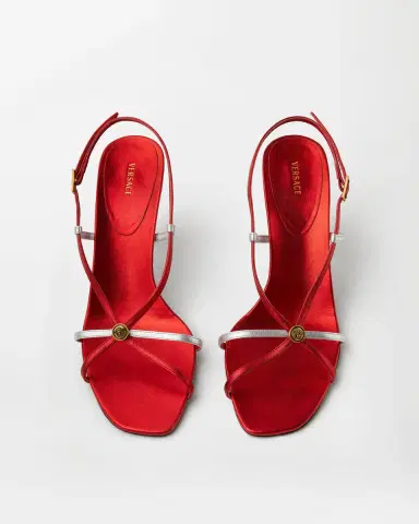 Versace Valentina Metallic Sandals 80 mm | Thumbnail 2 Versace Valentina Metallic Sandals 80 mm | Thumbnail 2