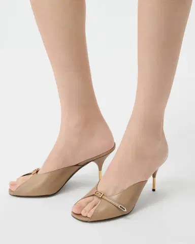 Versace Nyx Leather Mules 80 mm | Thumbnail 2 Versace Nyx Leather Mules 80 mm | Thumbnail 2