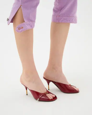 Versace Nyx Leather Mules 80 mm | Thumbnail 2 Versace Nyx Leather Mules 80 mm | Thumbnail 2