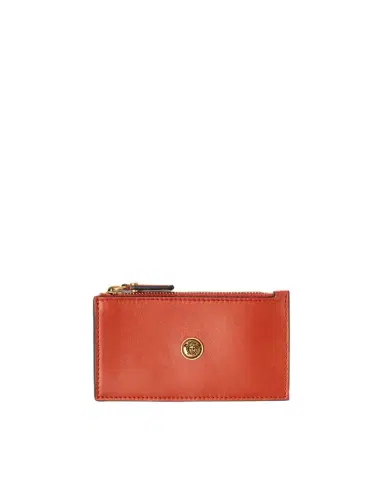 Versace Emblème Leather Zip Card Holder | Thumbnail 1 Versace Emblème Leather Zip Card Holder | Thumbnail 1