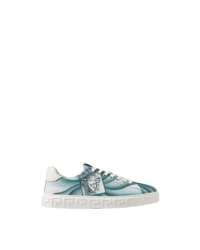 Versace Greca Printed Canvas Sneakers