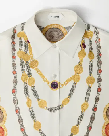 Versace Printed Silk Twill Shirt | Thumbnail 2 Versace Printed Silk Twill Shirt | Thumbnail 2