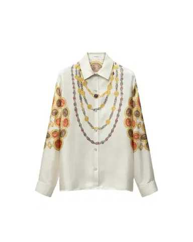 Versace Printed Silk Twill Shirt | Thumbnail 1 Versace Printed Silk Twill Shirt | Thumbnail 1