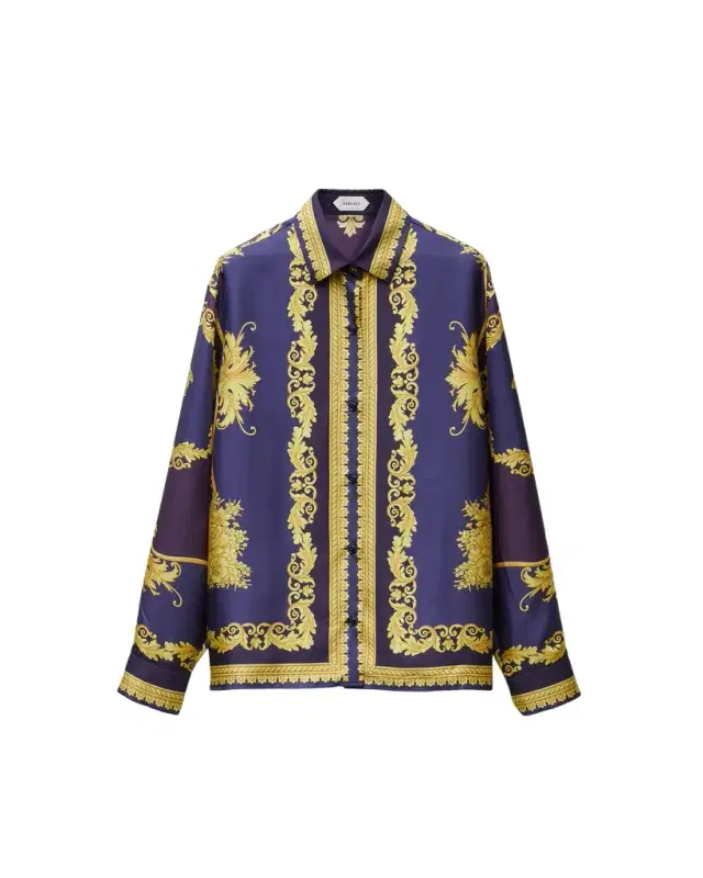 Versace Printed Silk Twill Shirt
