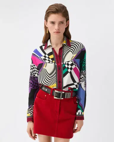 Versace Printed Silk Twill Shirt | Thumbnail 2 Versace Printed Silk Twill Shirt | Thumbnail 2