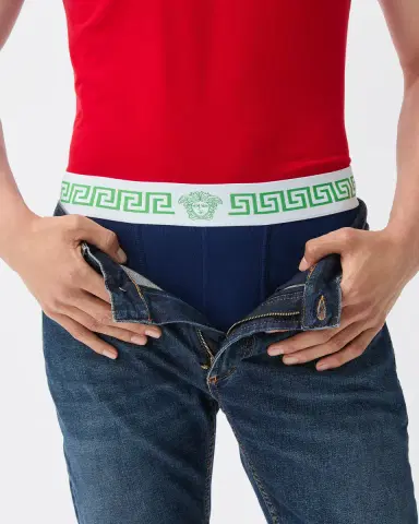 Versace Ribbed Cotton-Jersey Trunks | Thumbnail 2