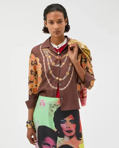 Versace Printed Silk Twill Shirt | Thumbnail 2 Versace Printed Silk Twill Shirt | Thumbnail 2