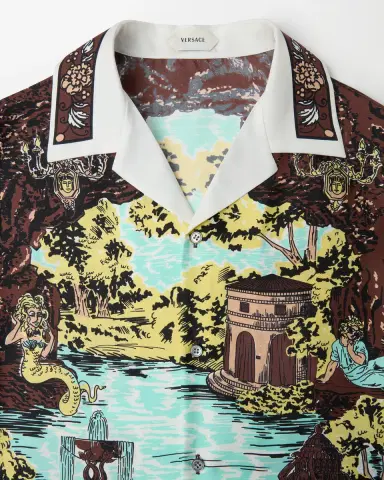Versace Printed Silk Twill Slim Shirt | Thumbnail 2 Versace Printed Silk Twill Slim Shirt | Thumbnail 2