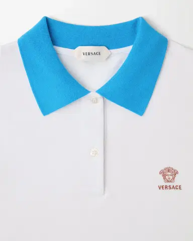 Versace Embroidered Cotton Piqué Polo | Thumbnail 2