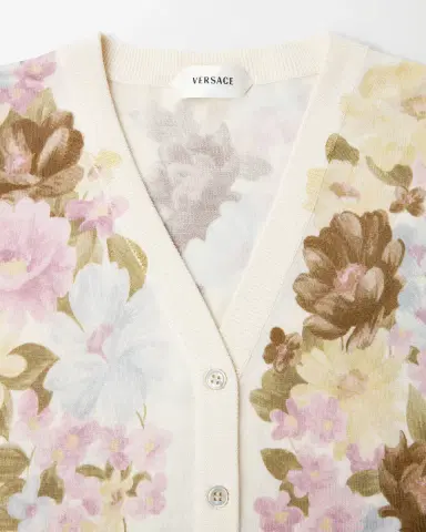 Versace Printed Silk Knit Cardigan | Thumbnail 2