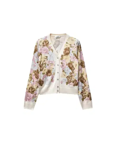 Versace Printed Silk Knit Cardigan | Thumbnail 1