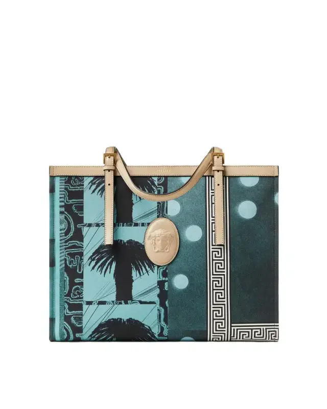 Versace Rivière Printed Large Canvas Tote