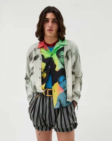 Versace Printed Silk Knit Cardigan | Thumbnail 2