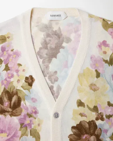 Versace Printed Silk Knit Cardigan | Thumbnail 2