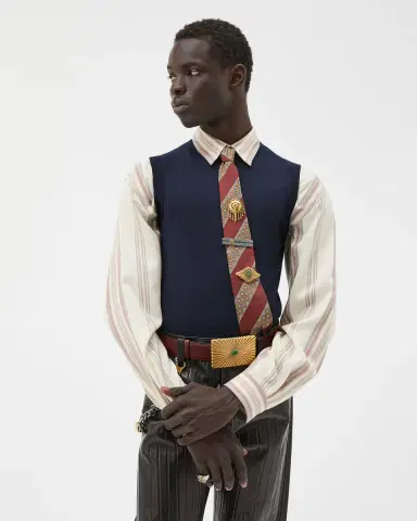 Versace Embroidered Wool Knit Vest | Thumbnail 2