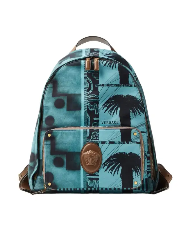 Versace Lou Printed Canvas Backpack