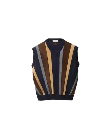 Versace Intarsia-Wool & Leather Patchwork Vest | Thumbnail 1
