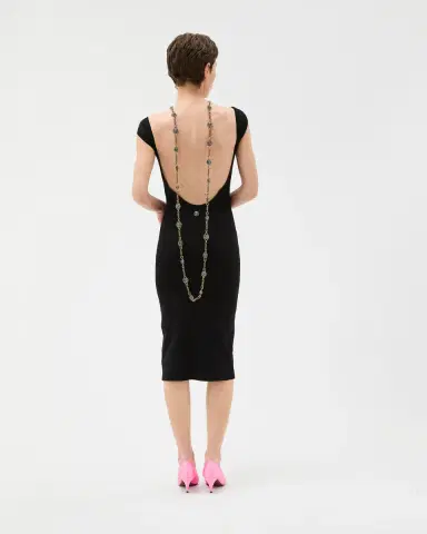 Versace Cotton Ribbed Knit Midi Dress | Thumbnail 2