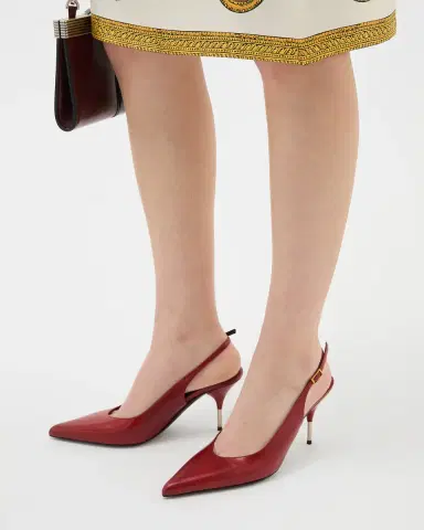 Versace Nyx Leather Slingbacks 80 mm | Thumbnail 2 Versace Nyx Leather Slingbacks 80 mm | Thumbnail 2