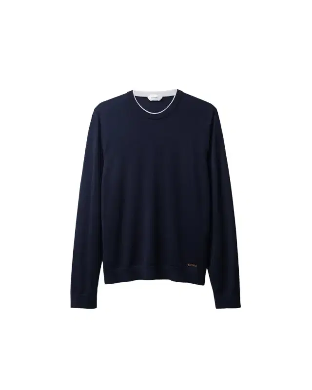 Versace Embroidered Wool Knit Crewneck Sweater